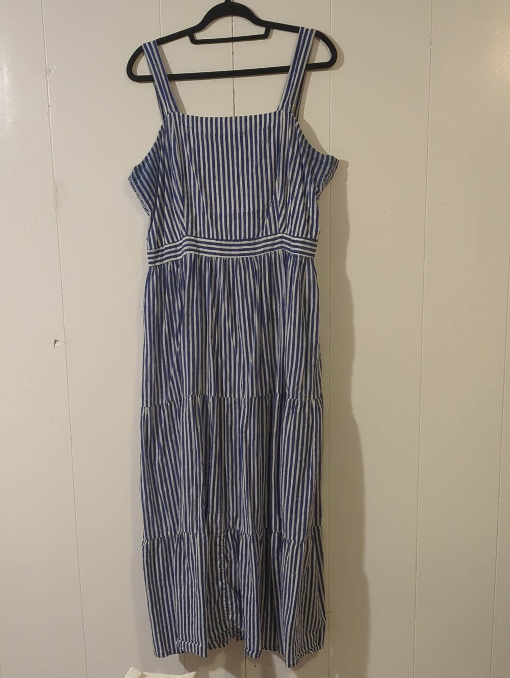 Blue and White Striped Maxi Dress - Sleeveless Summer Dress